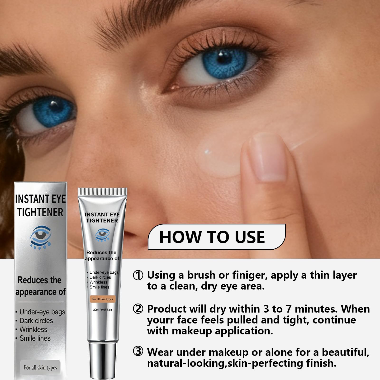 CLERVUN Instant Under Eye Lift Serum – Lightweight Eye Tightener (0.7 fl oz)