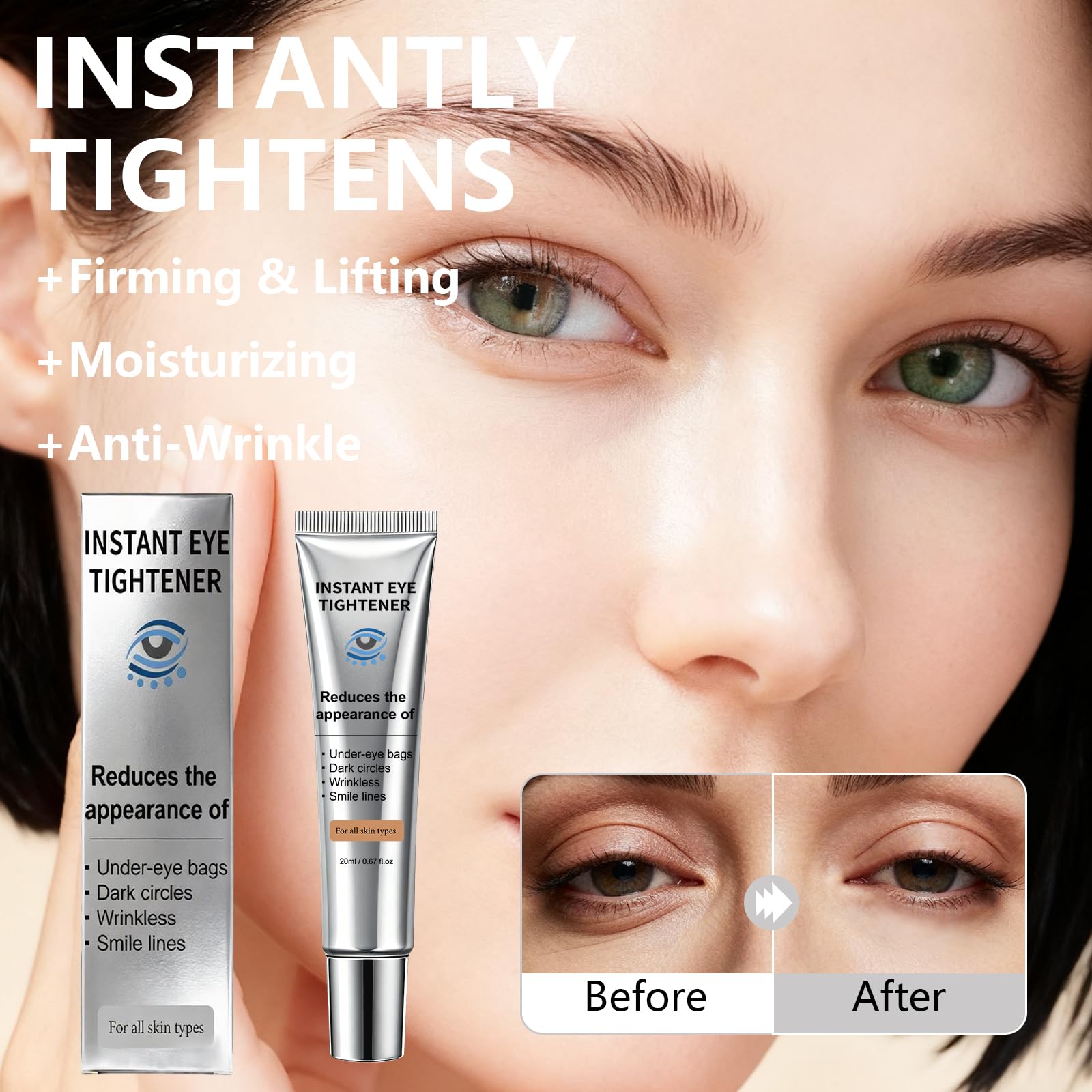 CLERVUN Instant Under Eye Lift Serum – Lightweight Eye Tightener (0.7 fl oz)