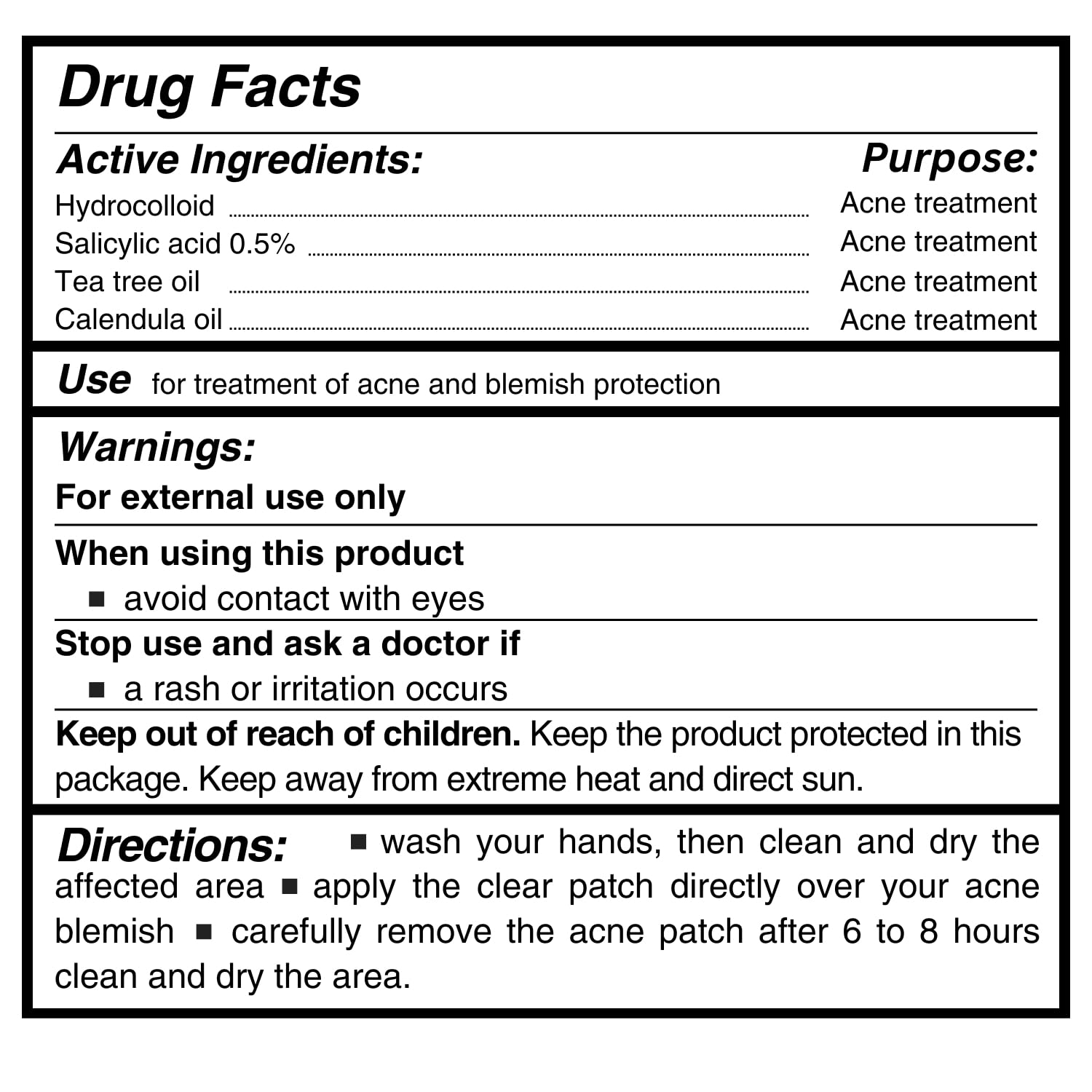 CLERZENA Clear Pimple Patches for Face – Hydrocolloid Acne Dots with Salicylic Acid, Tea Tree, Calendula