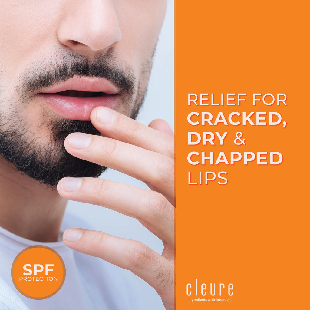 Cleure Organic All Natural Lip Balm – Paraben Free, Fragrance Free, Petroleum Free SPF Lip Balm & Hydrating Lip Butter (3 Pack)