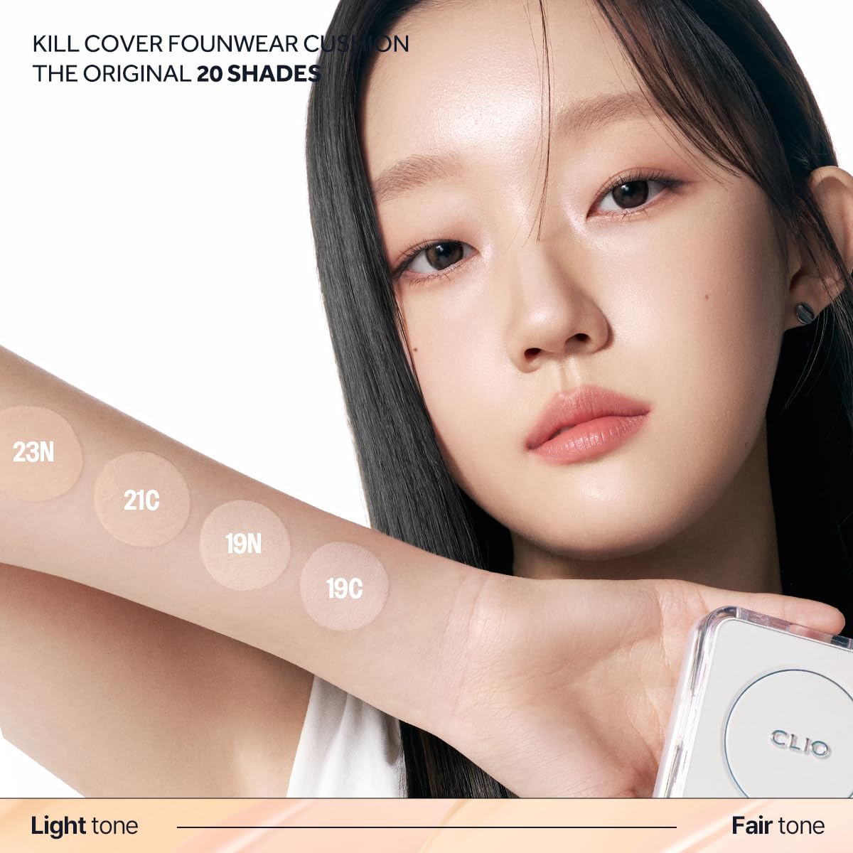 CLIO Kill Cover Founwear Cushion The Original – 20 Shades, Natural Matte Finish, Built-in Applicator, 23N Ginger