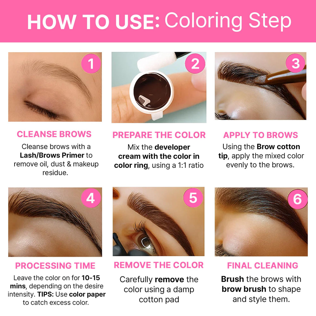 CLIONE PRIME Korean At-Home Lash Lift & Brow Color Kit — Temporary, Gentle Vitamin C Formula