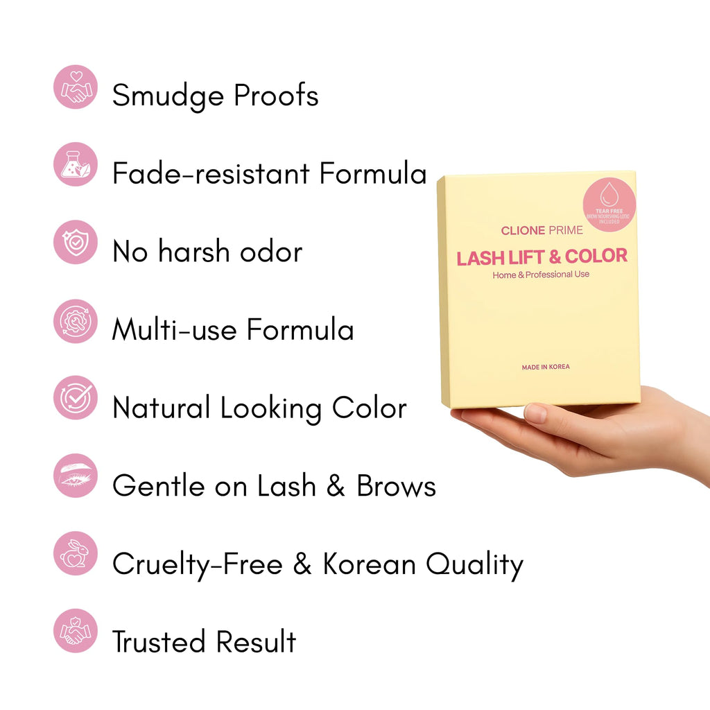CLIONE PRIME Korean At-Home Lash Lift & Brow Lamination Kit – Brown Color