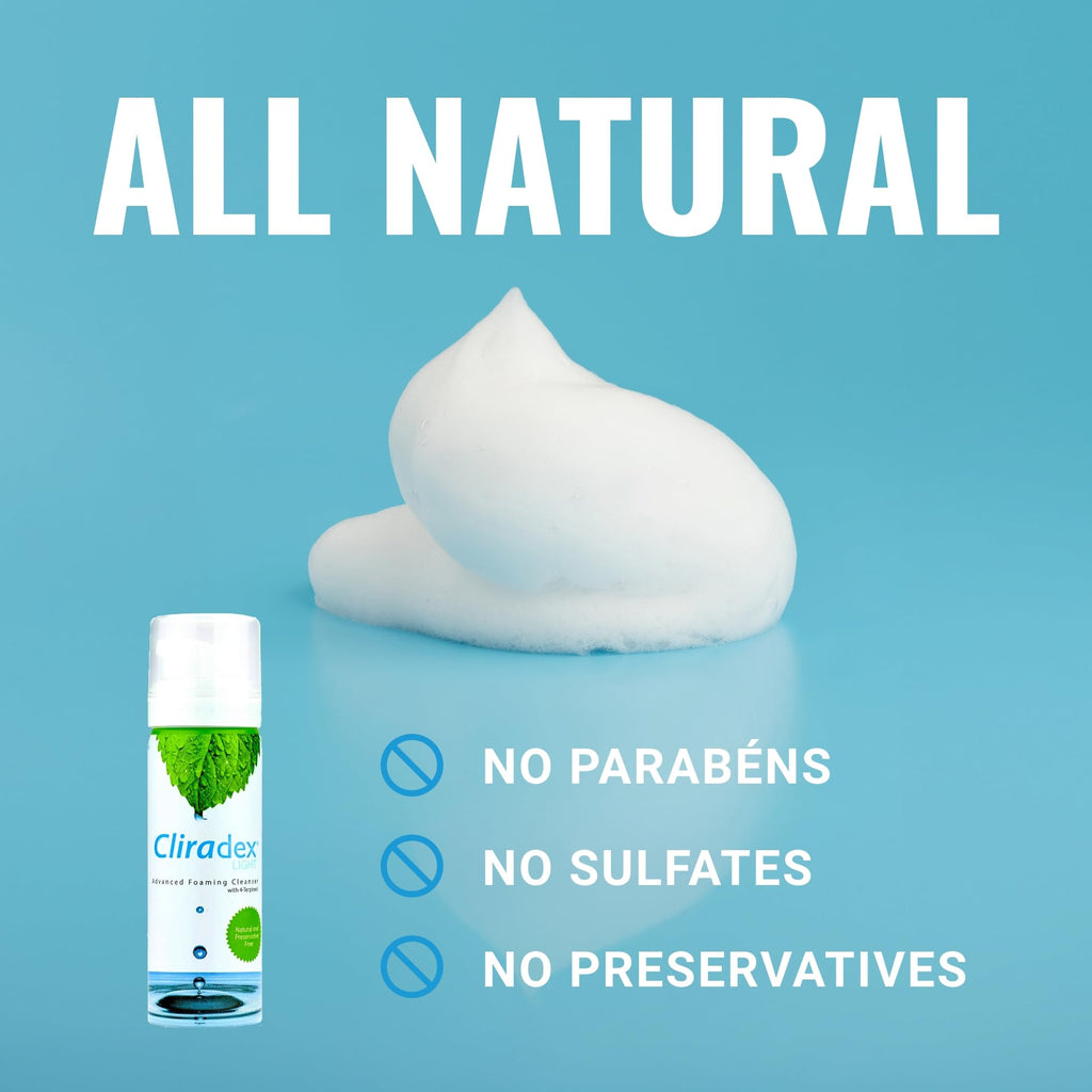 Cliradex Foam - Gentle Eyelid Cleanser & Eyelash Conditioner | Safe Daily Eyelid Hygiene - 1.5oz, 4-Terpineol Formula
