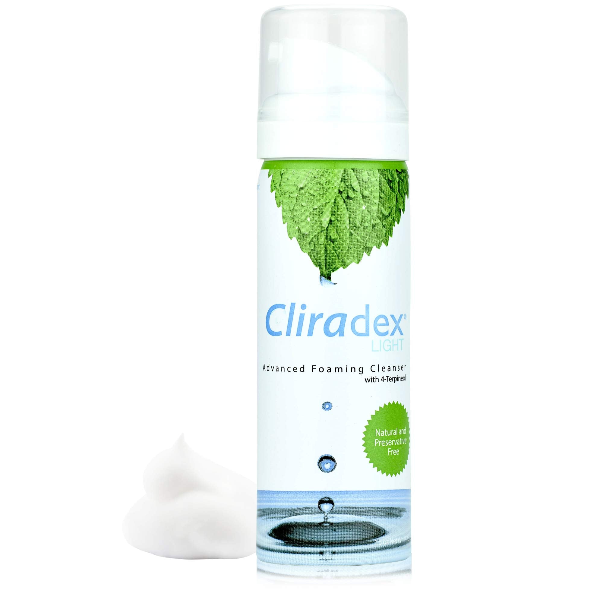 Cliradex Foam - Gentle Eyelid Cleanser & Eyelash Conditioner | Safe Daily Eyelid Hygiene - 1.5oz, 4-Terpineol Formula