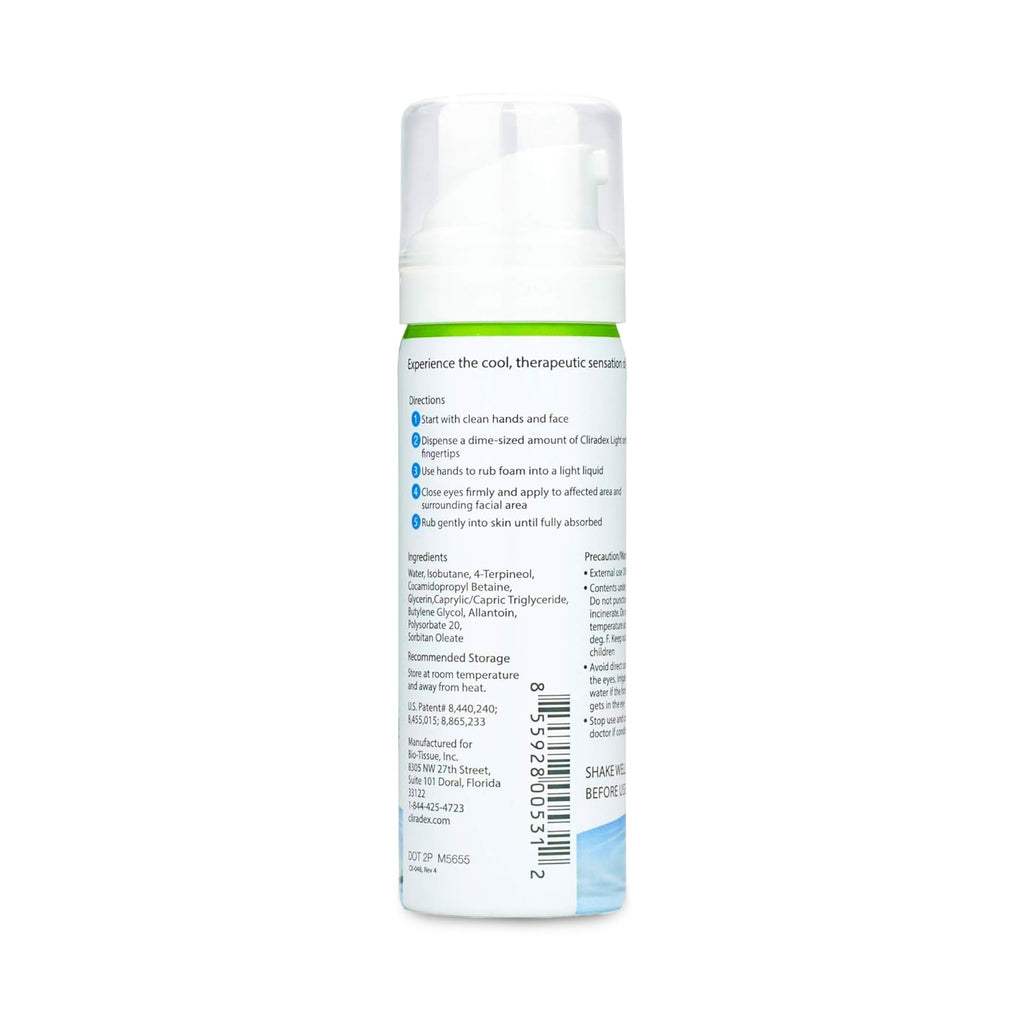 Cliradex Foam - Gentle Eyelid Cleanser & Eyelash Conditioner | Safe Daily Eyelid Hygiene - 1.5oz, 4-Terpineol Formula