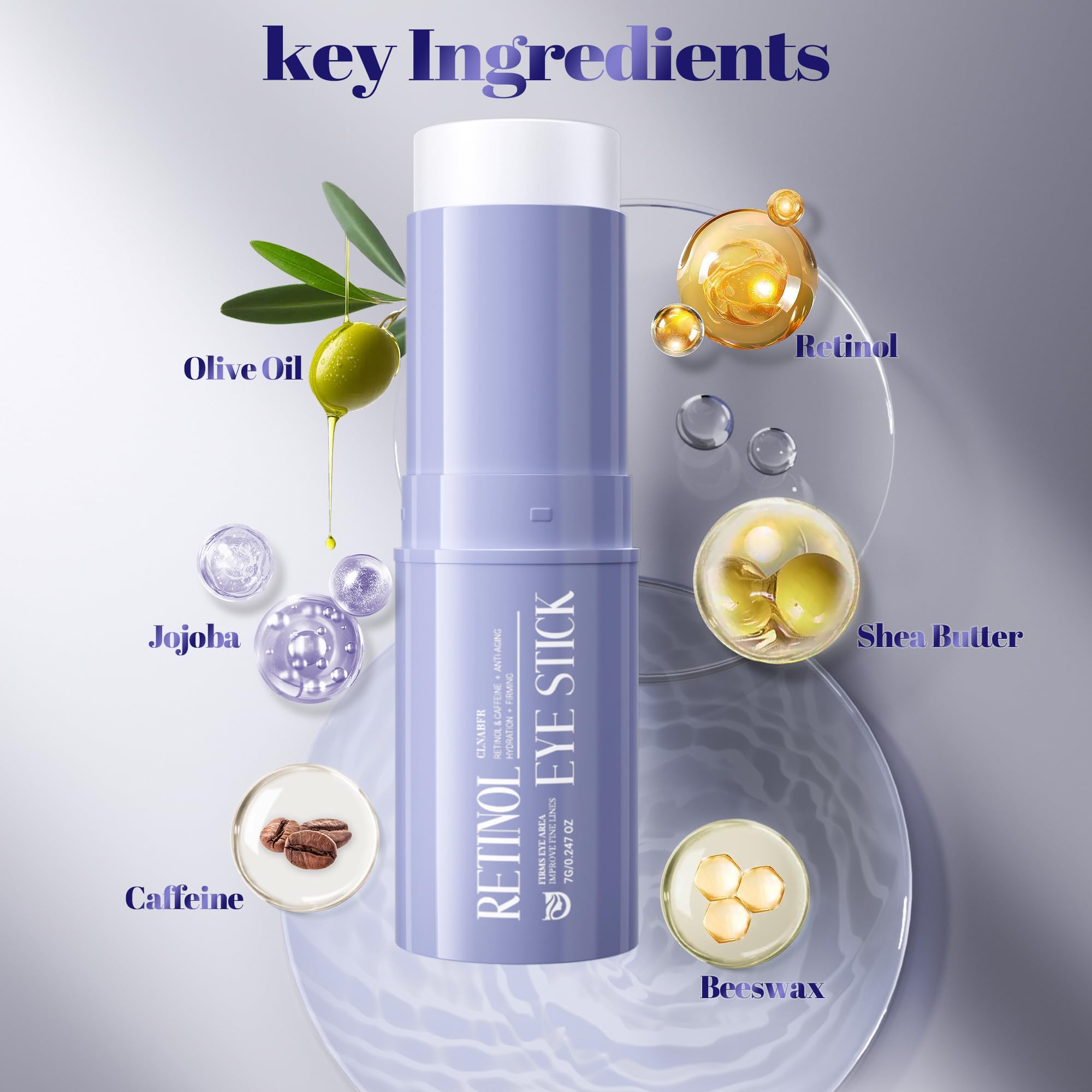 CLNABFR Retinol & Caffeine Eye Balm Stick – Dark Circles, Puffiness & Fine Lines