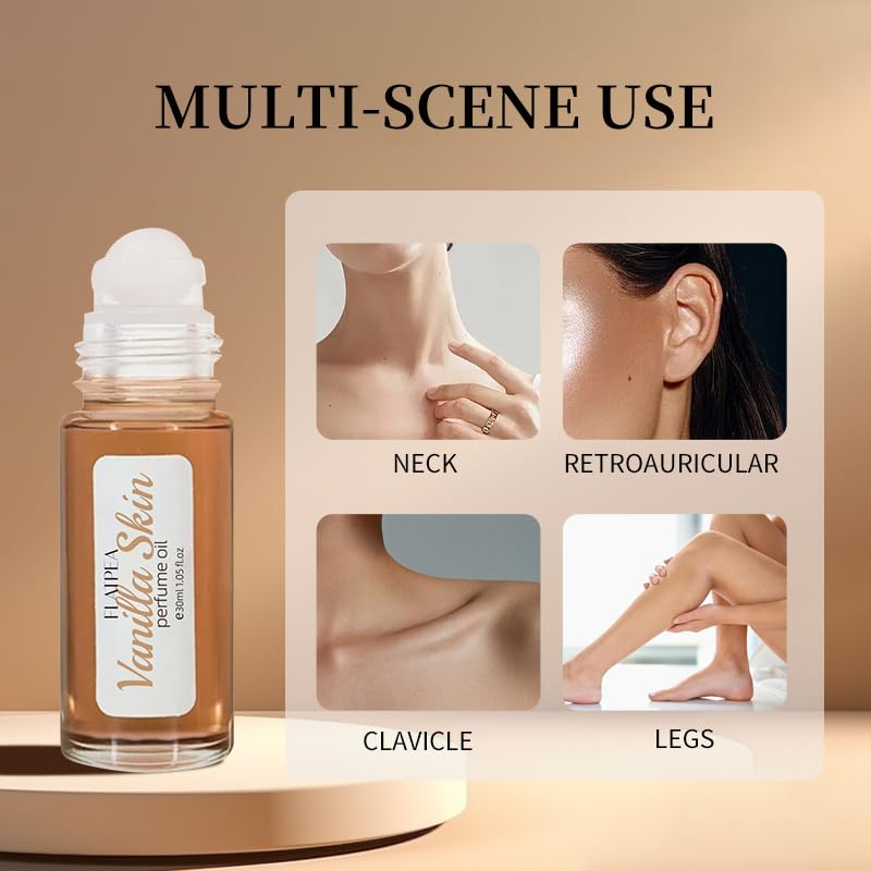 CLQFDT Vanilla Skin Perfume for Women – 30ml Roll-On with Coconut & Musk Ambergris