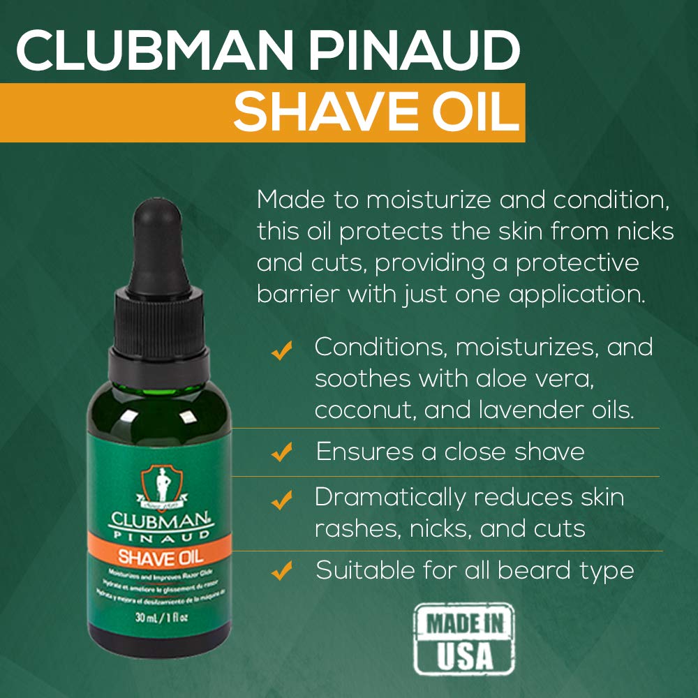 Clubman Pinaud Pre Shave Oil – Barber Quality Shaving Oil and Beard Hydration (2 Pack)