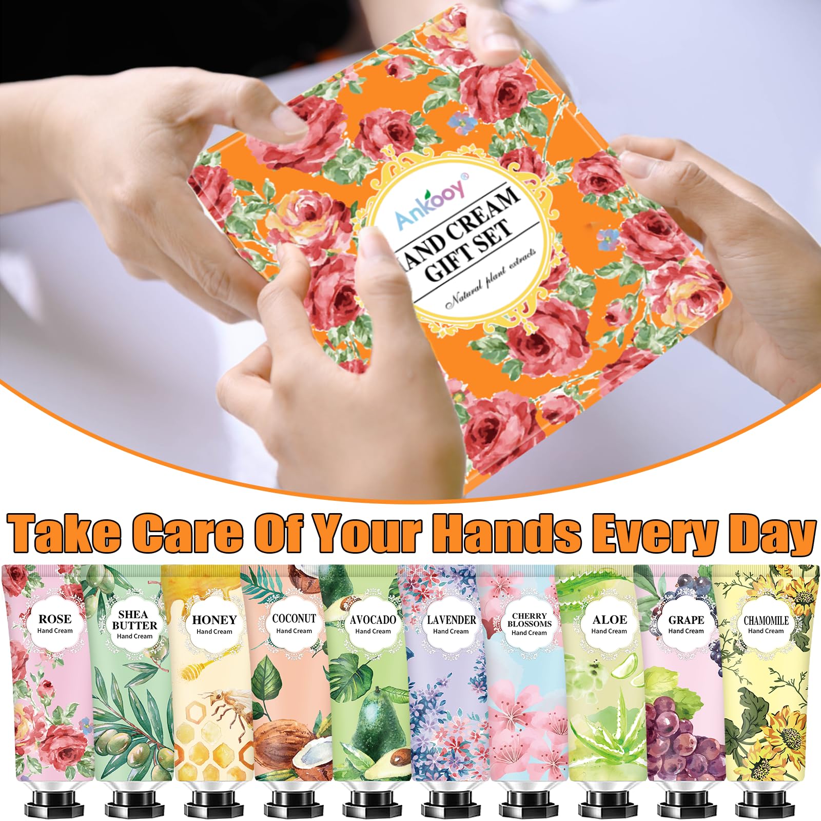CMWGKBC 10-Pack Hand Cream Gifts Set – Natural Fragrance Travel-Size Lot for Teens & Adults