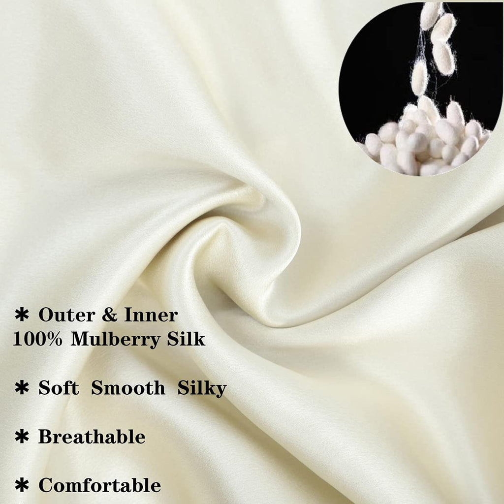 Cocheng 100% Mulberry Silk Bonnet for Sleeping — Double-Layer, 19 Momme, Navy