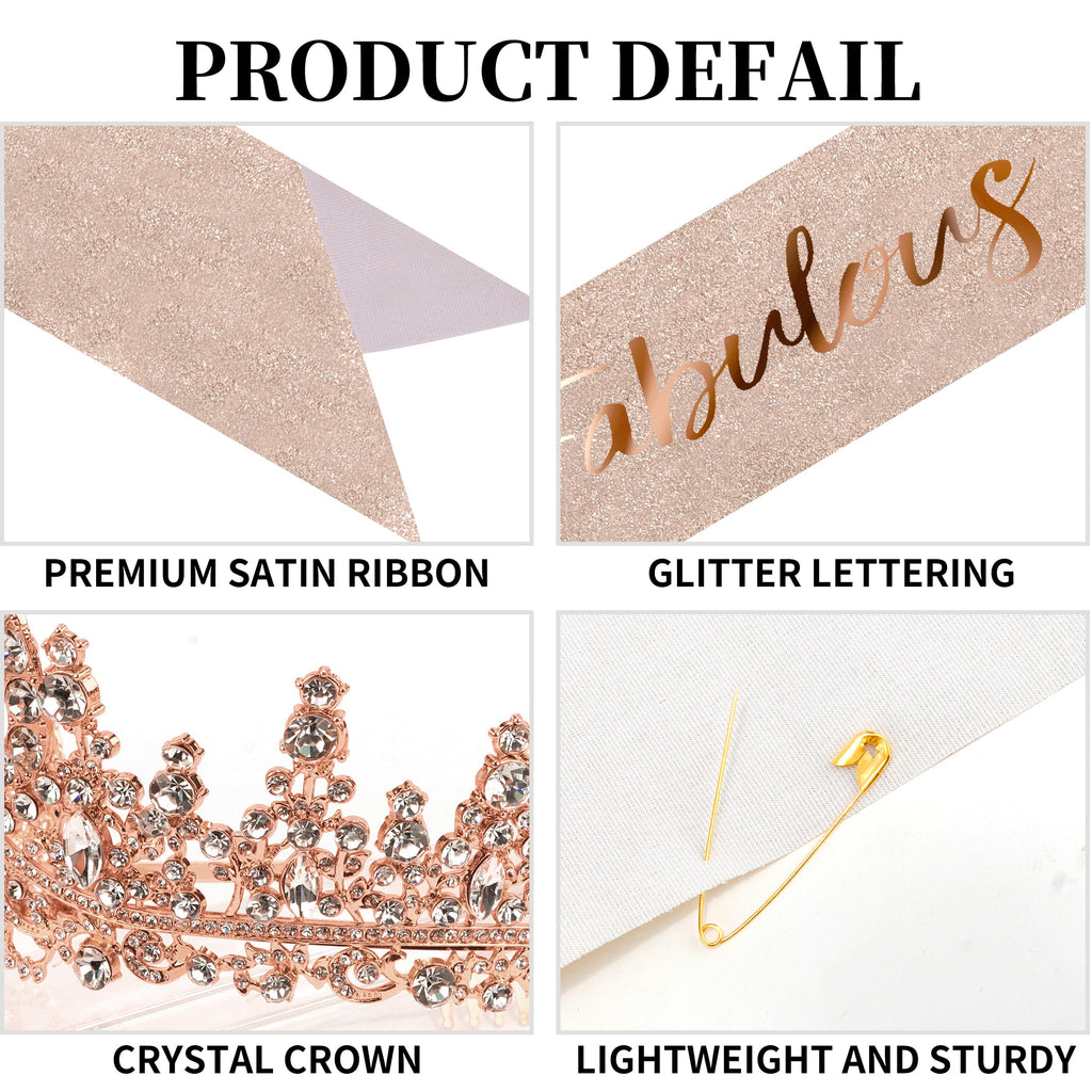 COCIDE 30th Birthday Sashes, Crowns & Decorations – Sash, Tiaras Set for Women & Girls