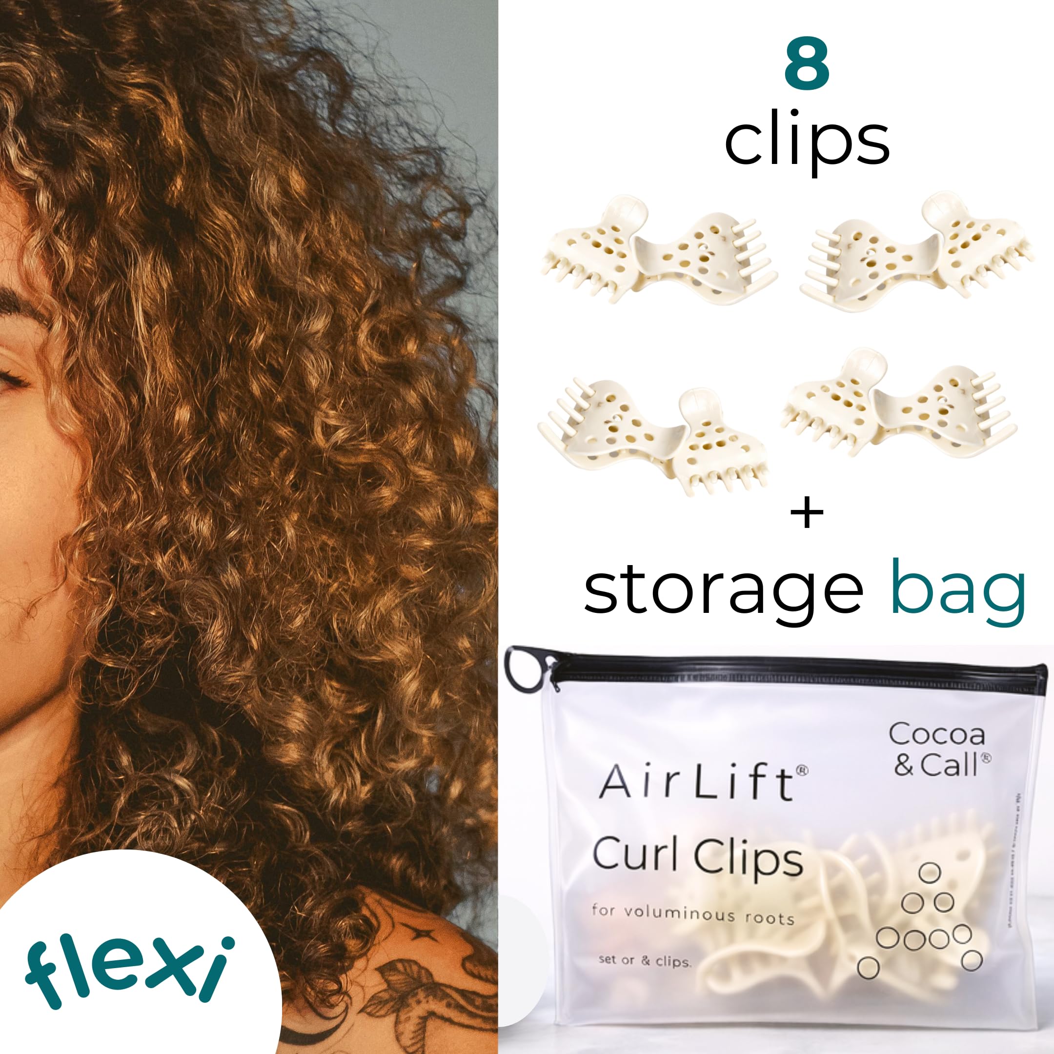 Cocoa & Cali AirLift: 8 Root Lifting Clips for Volume and Bouncy Curls