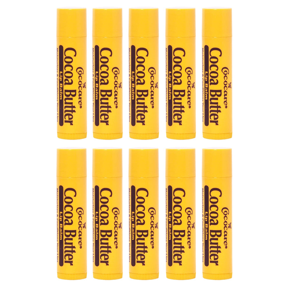 COCOCARE Cocoa Butter Lip Balm - The Little Yellow Stick | Hydrating Lip Care 0.15oz (10 Sticks)