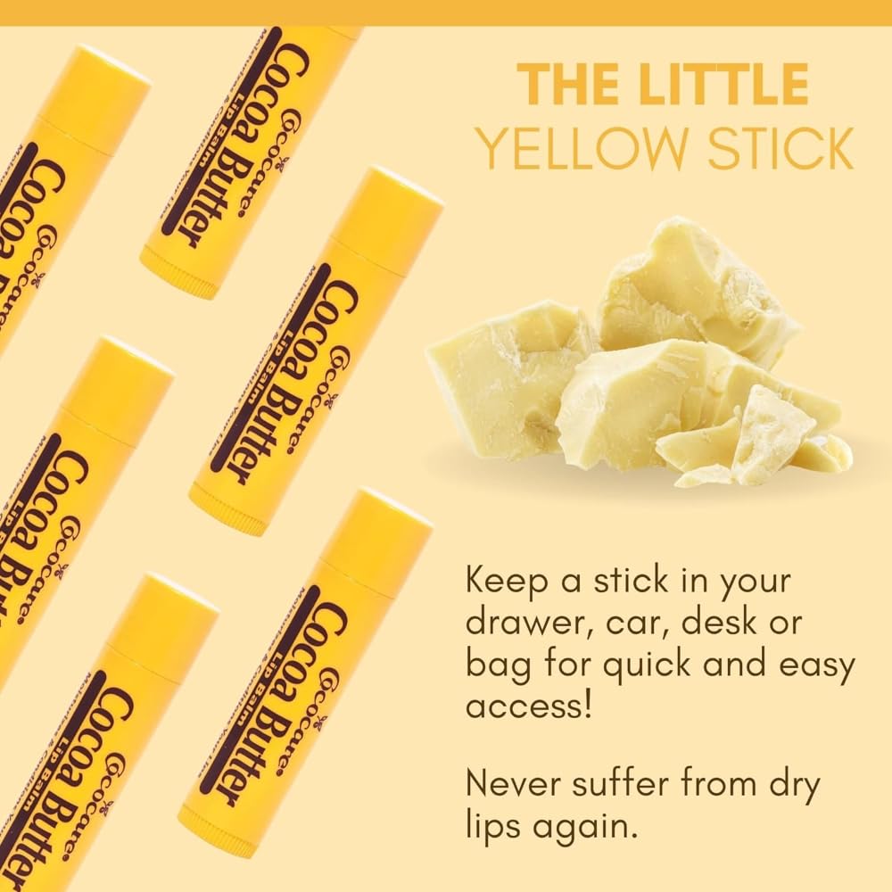 COCOCARE Cocoa Butter Lip Balm - The Little Yellow Stick 5-Pack
