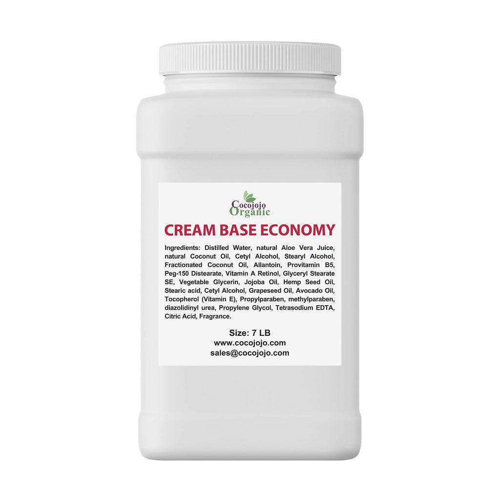 cocojojo Cream Base Economy – DIY Base Cream for Custom Skincare (Vegan, Hydrating) 7 lb Bulk
