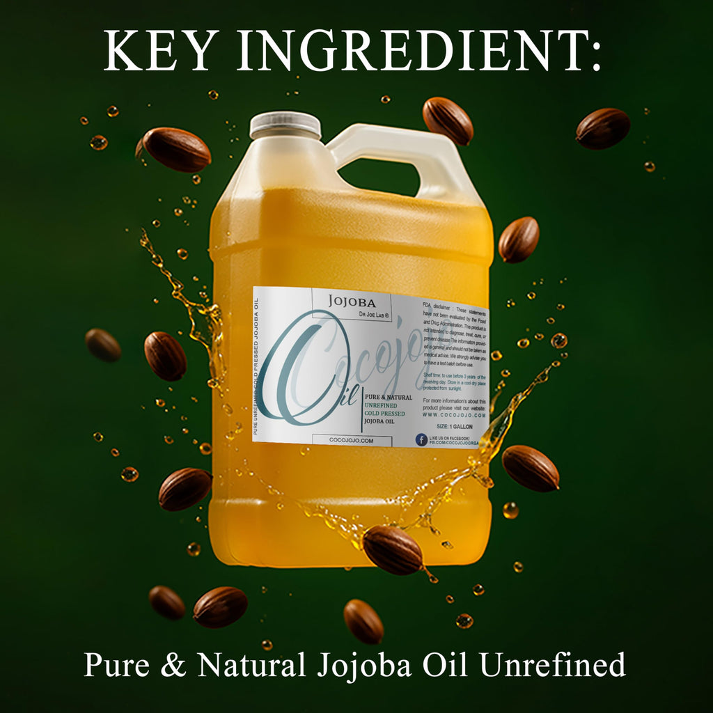Cocojojo Organic Jojoba Oil – Cold-Pressed 128 fl oz for Hair & Skin