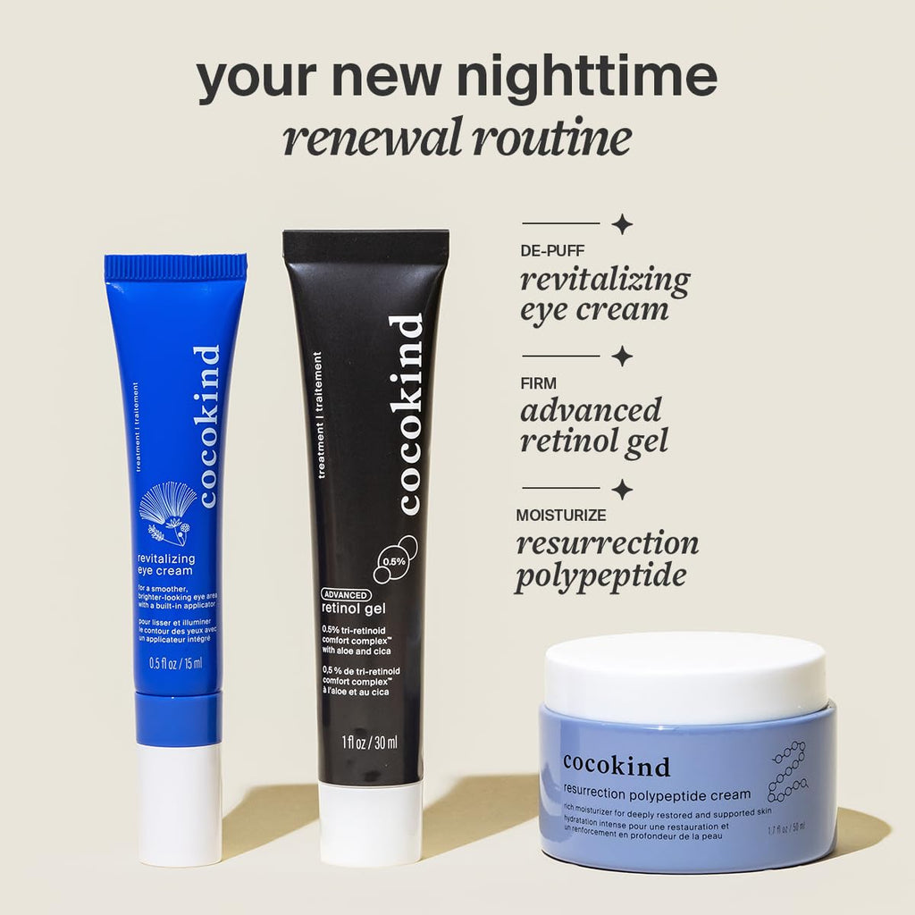 Cocokind Advanced Retinol Gel 0.5% – Gentle Tri-Retinoid Gel for Sensitive Skin (1 fl oz)