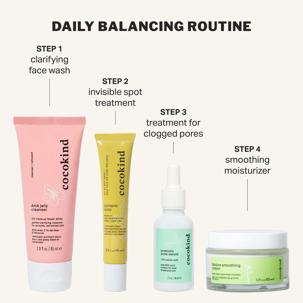 Cocokind Postbiotic Acne Serum & BHA Liquid Exfoliant – Exfoliate, Hydrate, Brighten