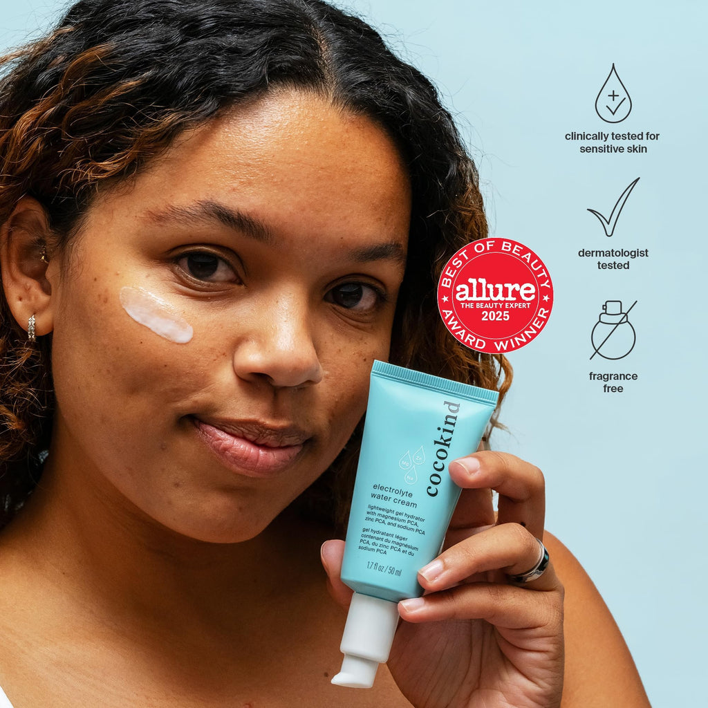 Cocokind Electrolyte Water Cream | Lightweight Hydrating Gel Moisturizer for All Skin Types | 2 Pack, 1.7 Fl Oz
