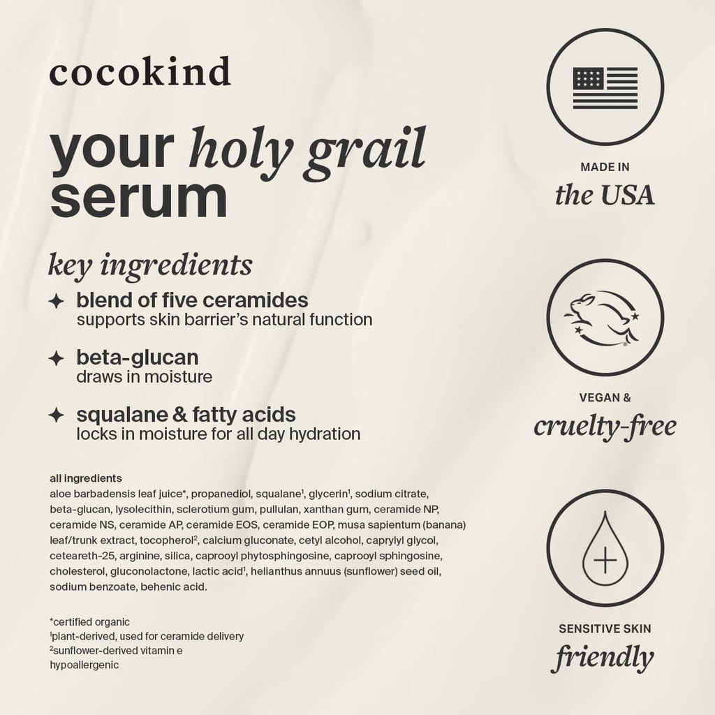 Cocokind Ceramide Barrier Serum – Fragrance Free Hydration for All Skin Types, 2oz Jumbo