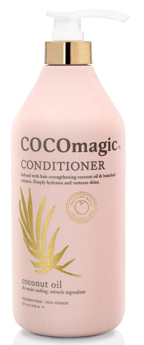Cocomagic Conditioner with Coconut Oil and Botanical Extracts – Deep Hydration, Shine | Paraben-Free, Gentle for All Hair Types (32 Oz)