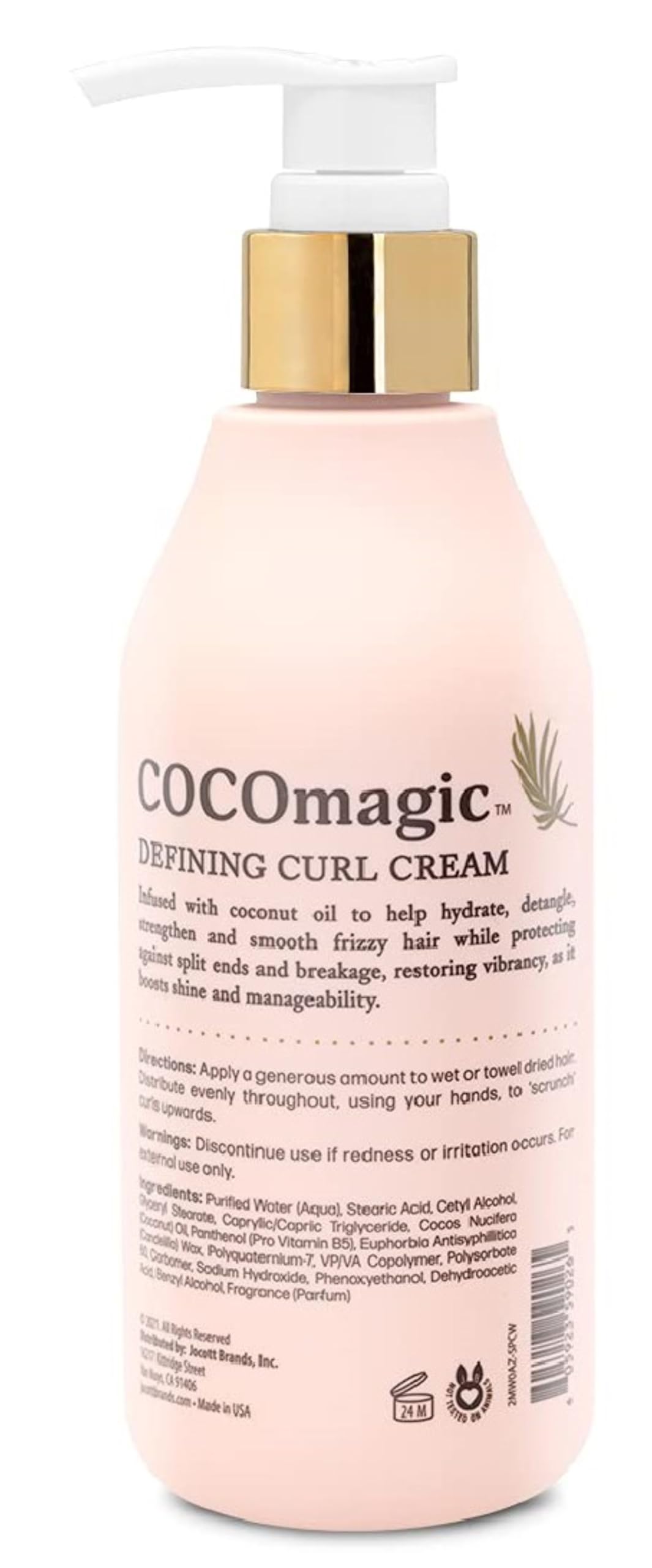 Cocomagic Defining Curl Cream | Extra Frizz Control, Humidity Resistance, Paraben Free | Made in USA (8 oz, 2 Pack)