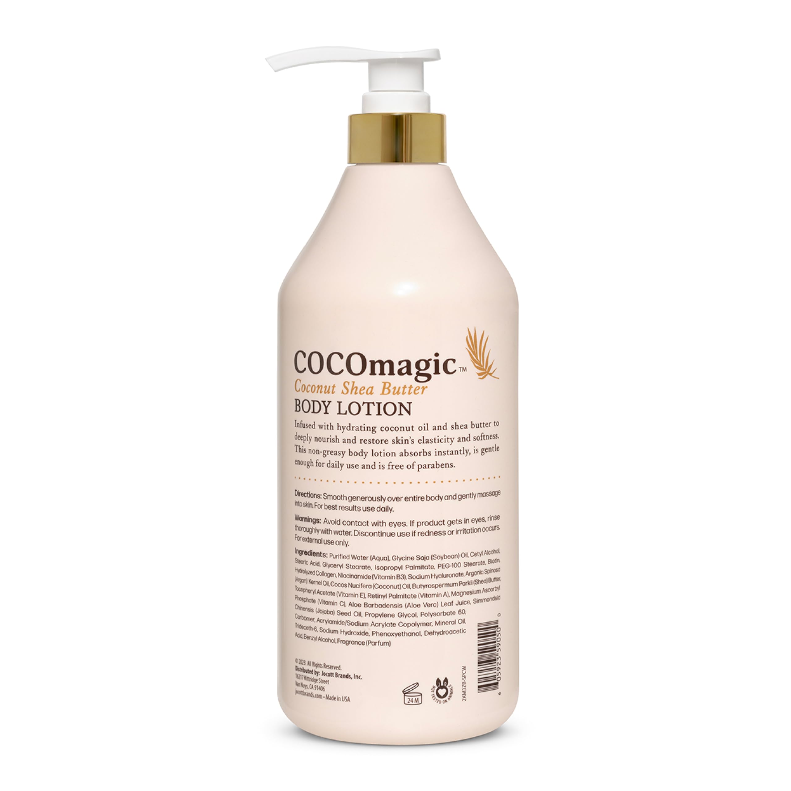 Cocomagic Coconut Shea Butter Body Lotion | Deep Hydration, Non-Greasy Formula (32 oz) | Paraben-Free