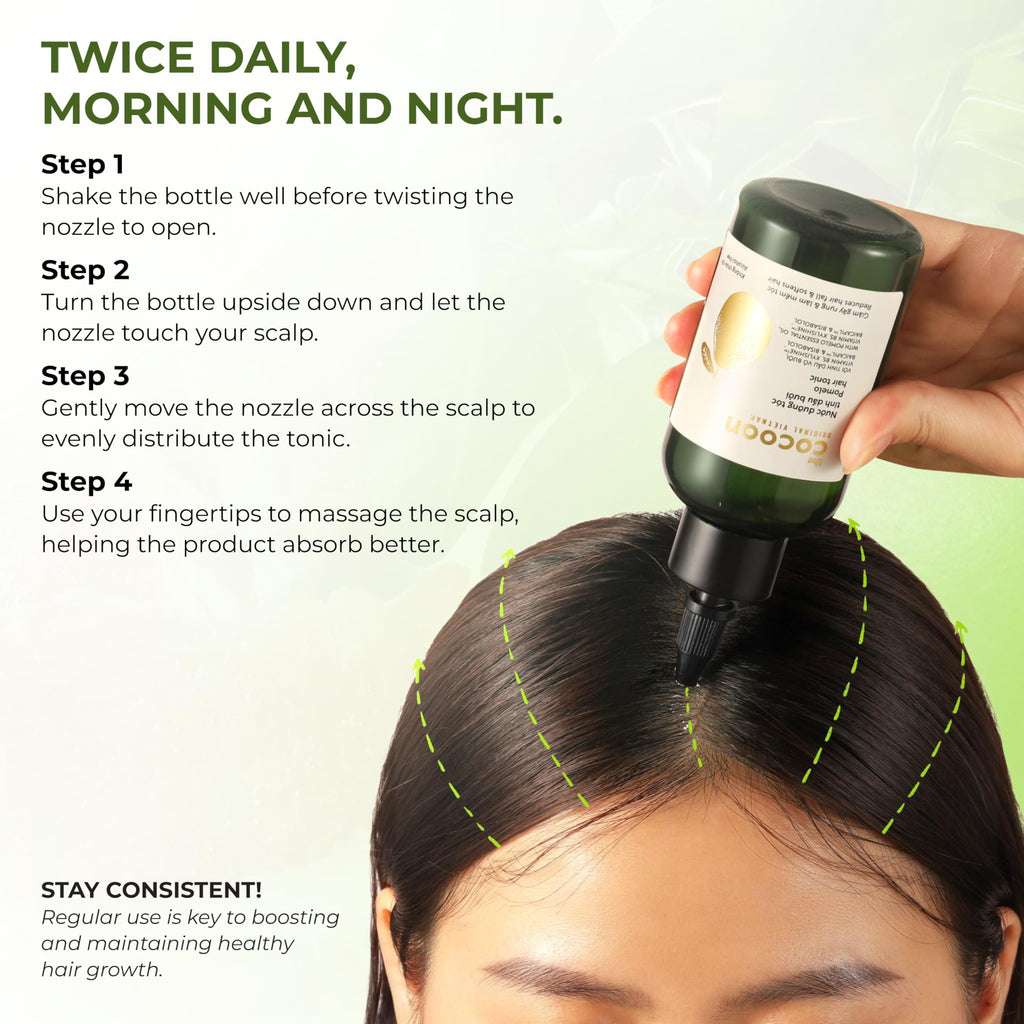 Cocoon Pomelo Oil Hair Tonic | Vegan Scalp Serum for Thinning & Damaged Hair – 10.5 fl oz