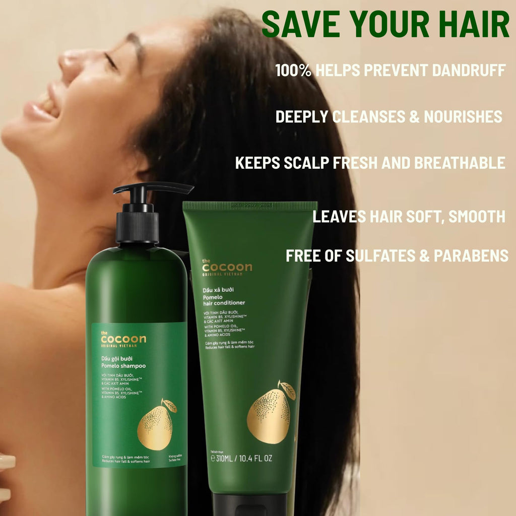 COCOONORIGINAL Pomelo Shampoo & Conditioner Bundle – Sulfate-Free, Vegan Care for Thinning, Damaged, Color-Treated Hair