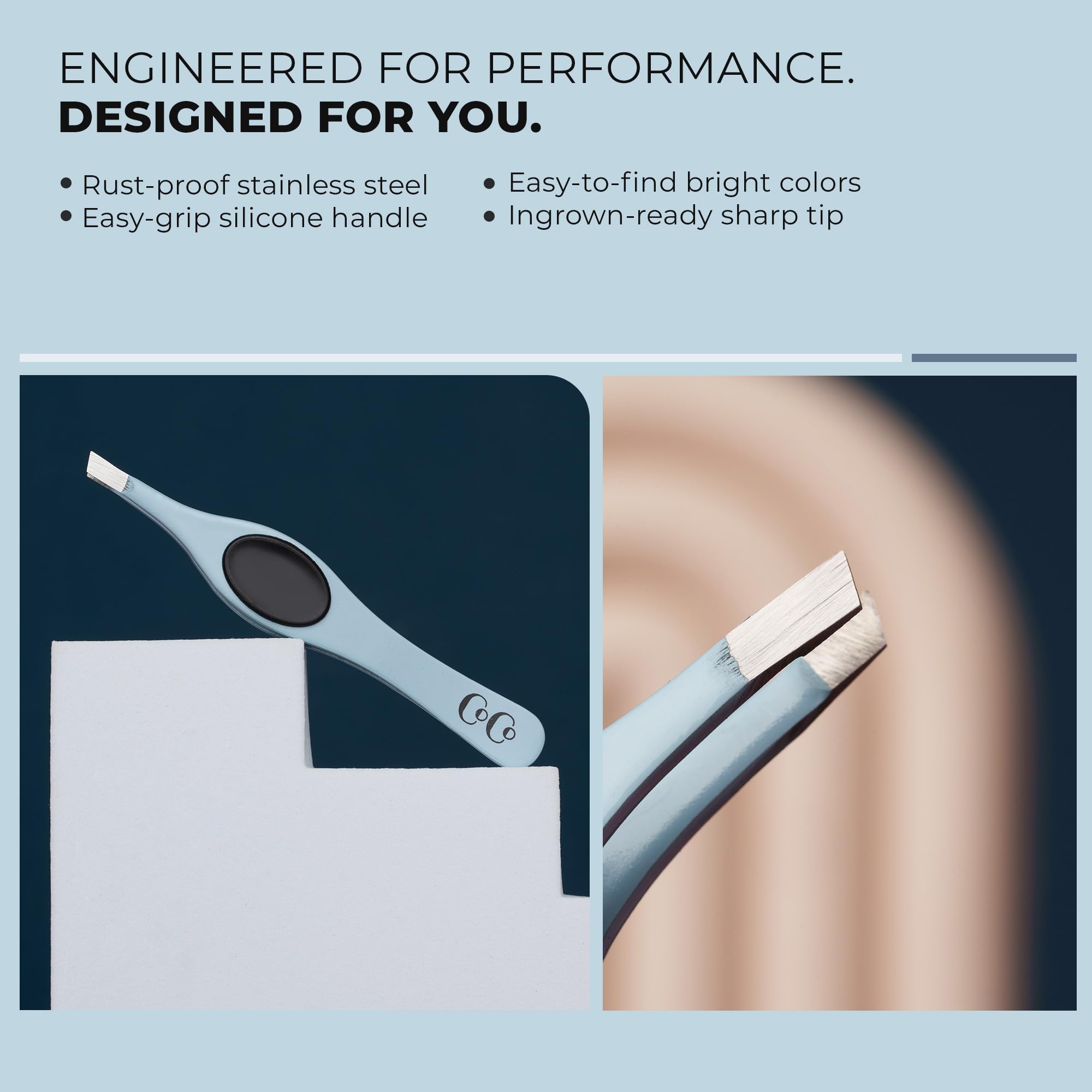 Coco's Closet Professional Tweezers – Slant Tip Precision for Eyebrows, Splinters & More