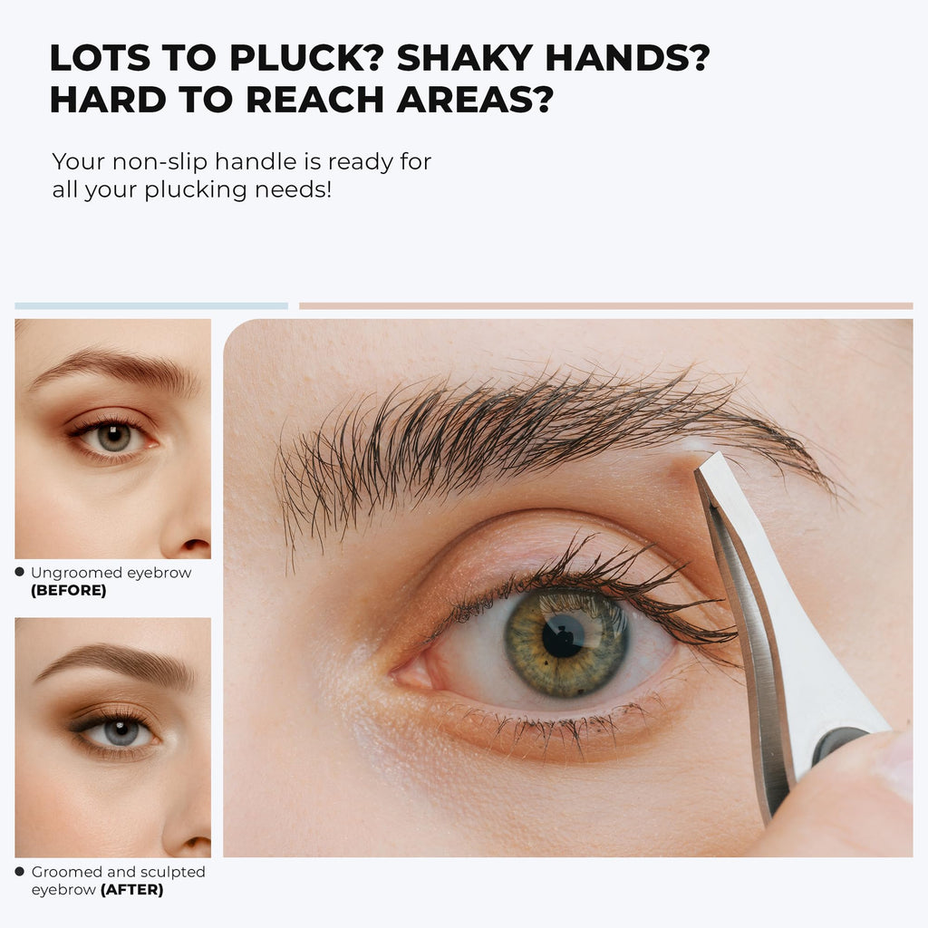 Coco's Closet Professional Tweezers – Slant Tip Precision for Eyebrows, Splinters & More