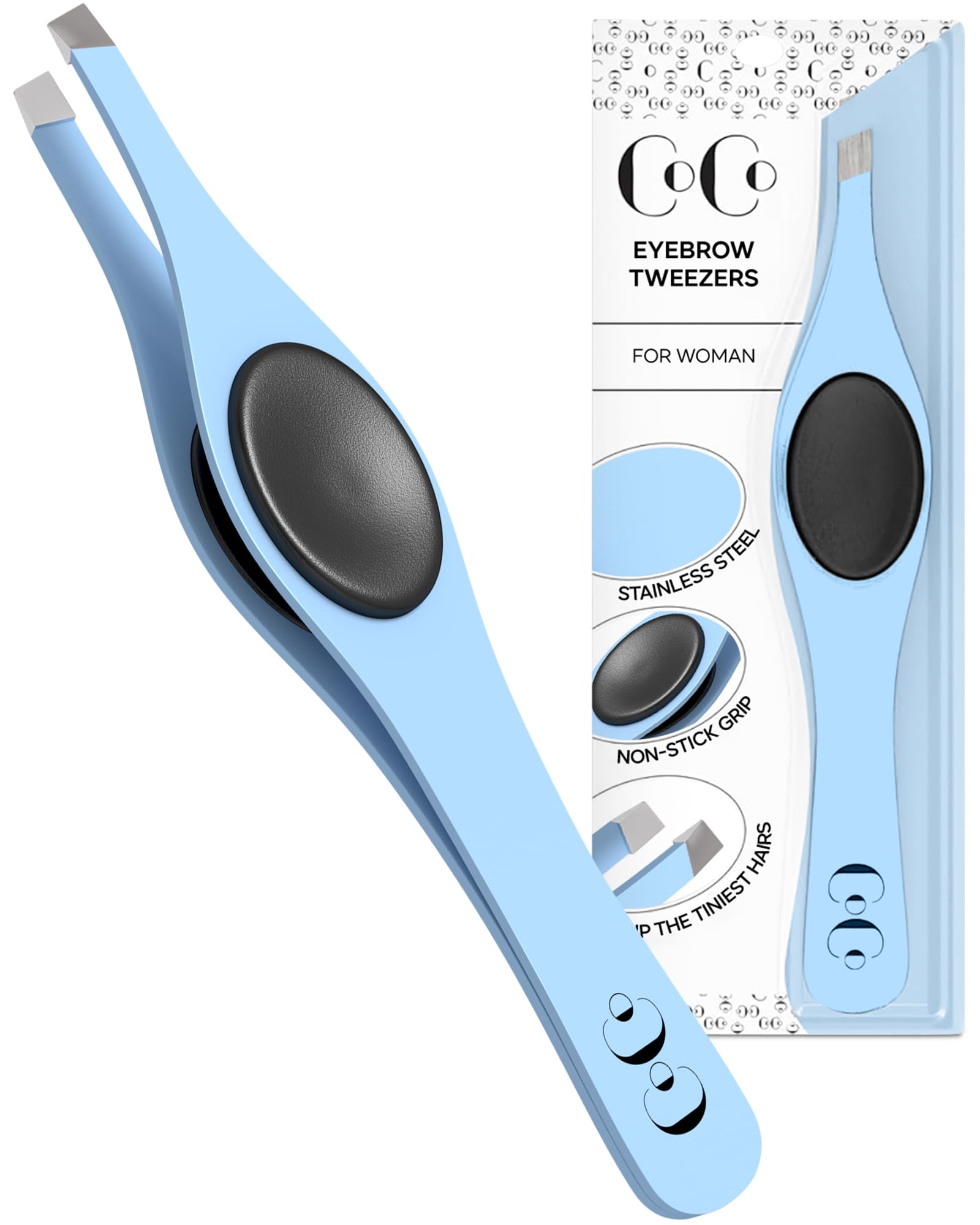 Coco's Closet Professional Tweezers – Slant Tip Precision for Eyebrows, Splinters & More