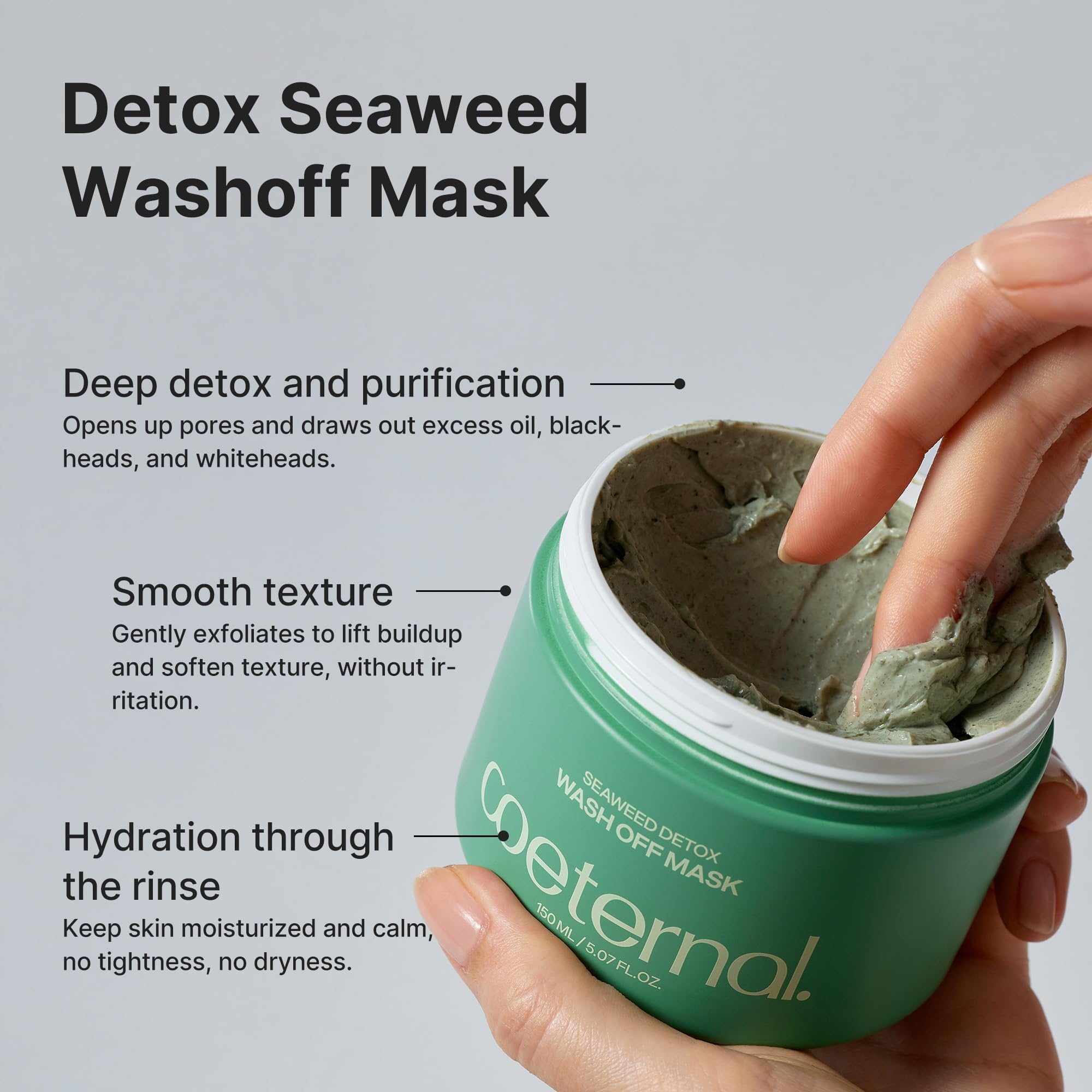 coeternal Seaweed Detox Wash Off Mask – Cooling Clay Mask for Pores & Deep Cleansing (200 ml)