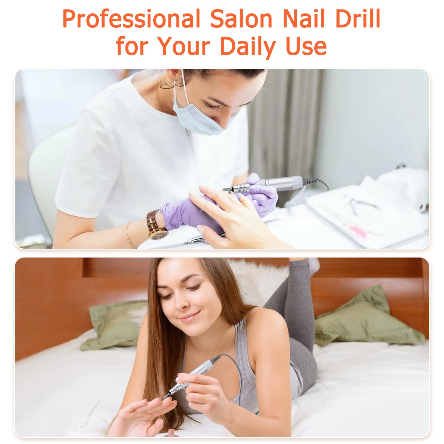 CoFashion Acrylic Nail Drill 30000 RPM with Foot Pedal – E File for Gel Nails