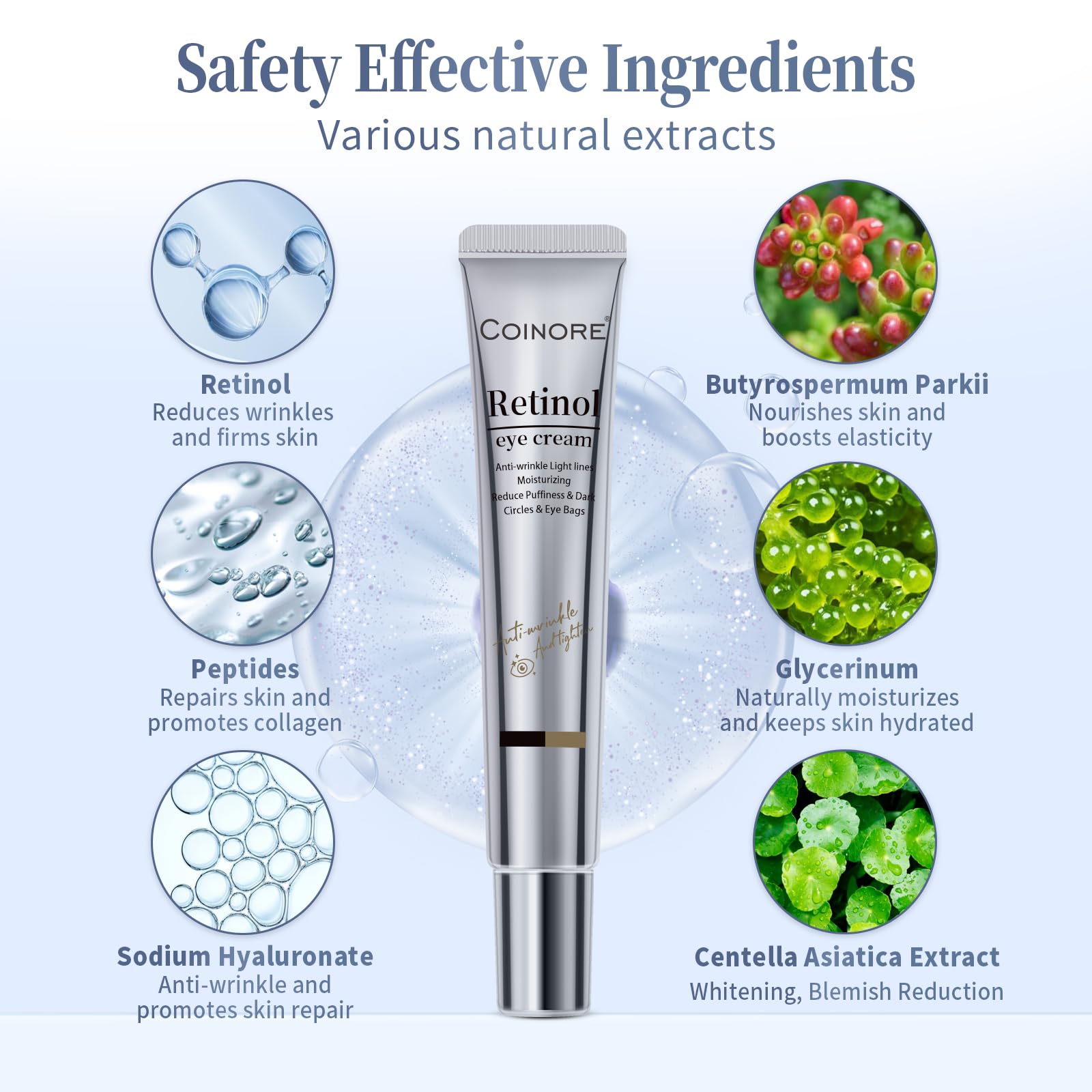 Coinore Retinol Under Eye Cream – Dark Circles, Puffiness & Fine Lines