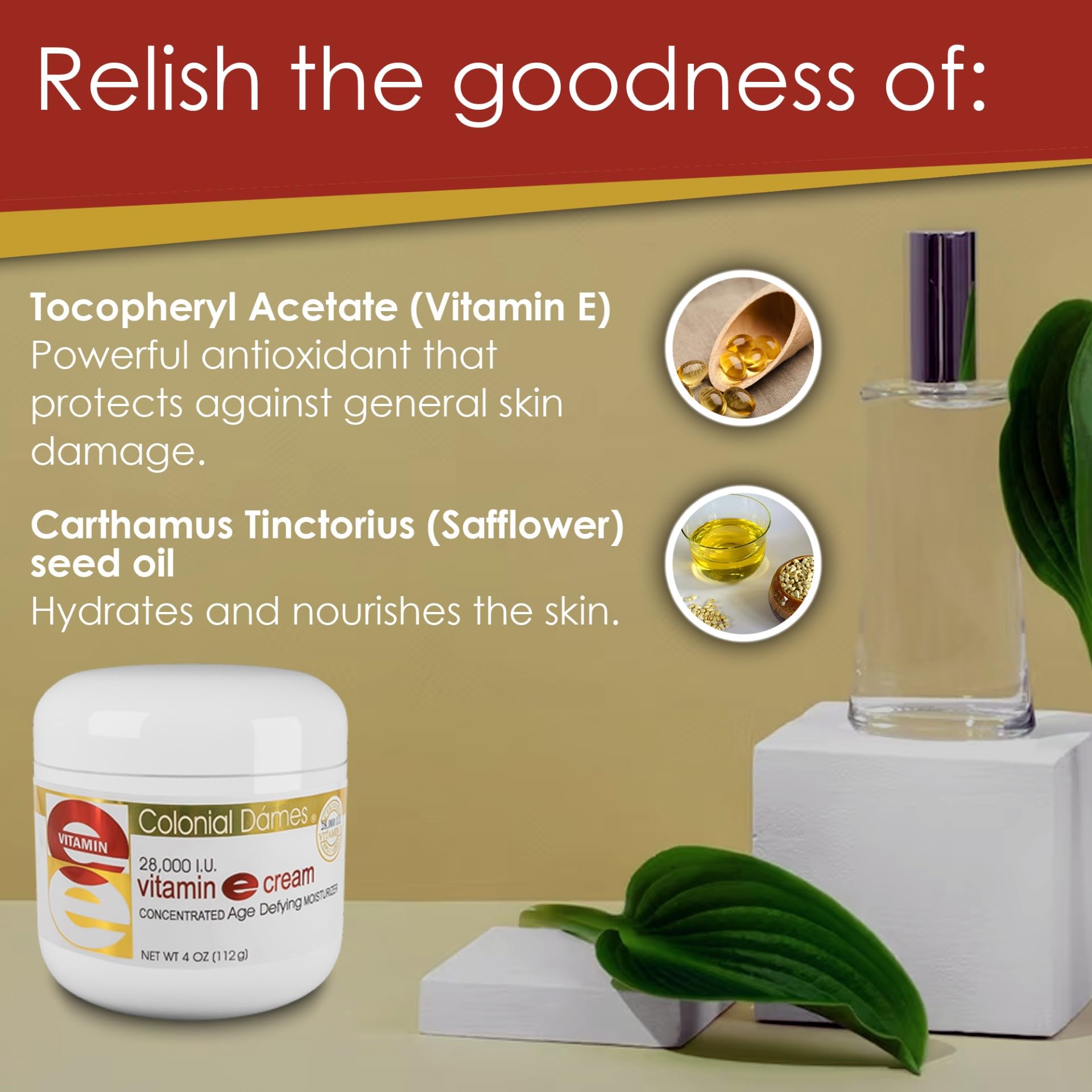 Colonial Dames 28,000 IU Vitamin E Cream – Concentrated Hydration for Dry Skin