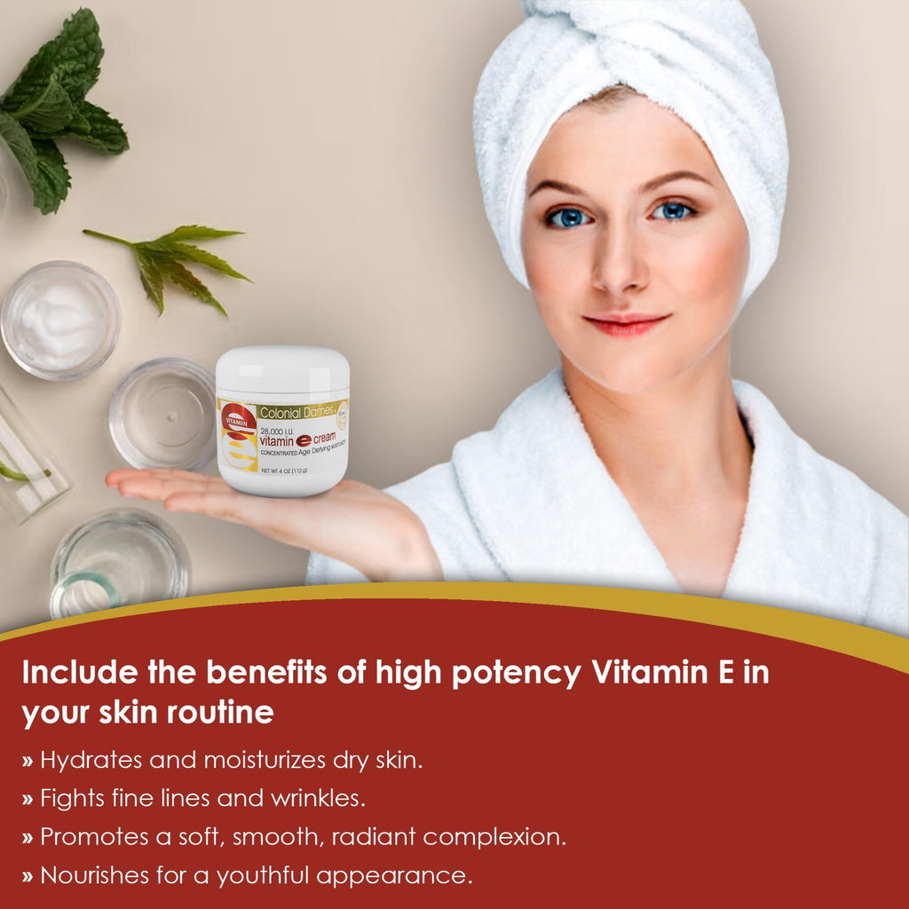 Colonial Dames 28,000 IU Vitamin E Cream – Concentrated Hydration for Dry Skin