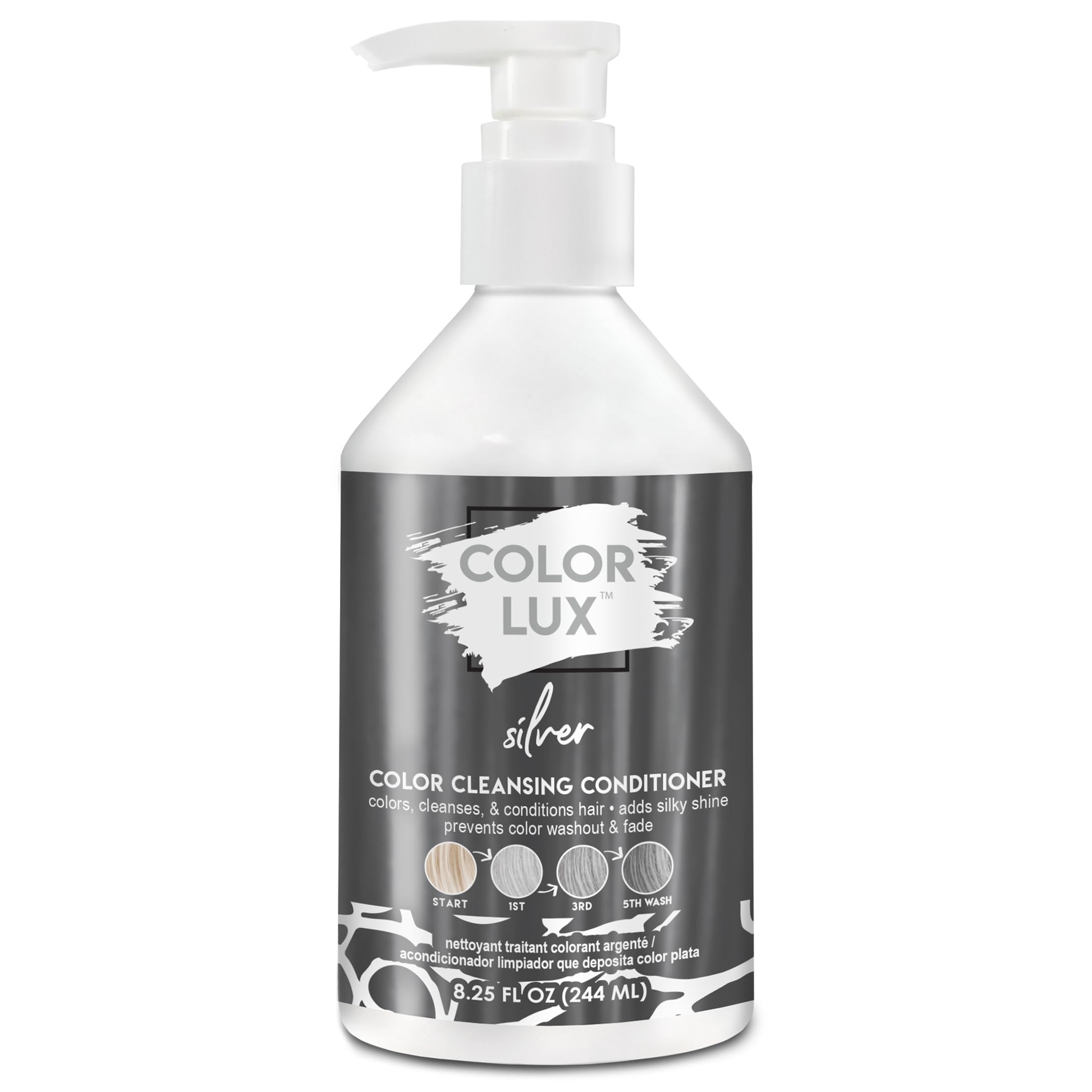 Color Lux Color Cleansing Conditioner Silver — 3-in-1 Color Depositing, Vegan, Sulfate-Free, 8.25 oz
