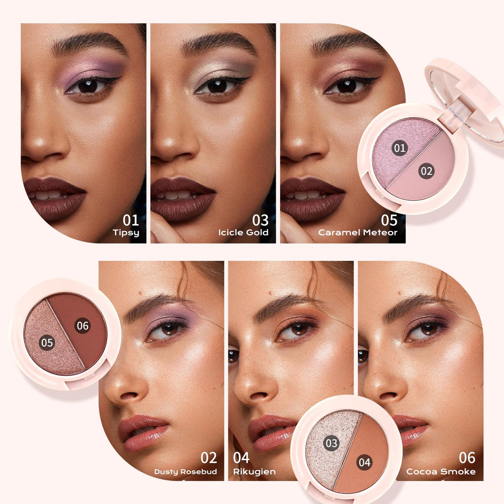 Color Nymph 6 Colors Eyeshadow Palette — 6-in-1 Travel-Size Shimmer & Matte Kit