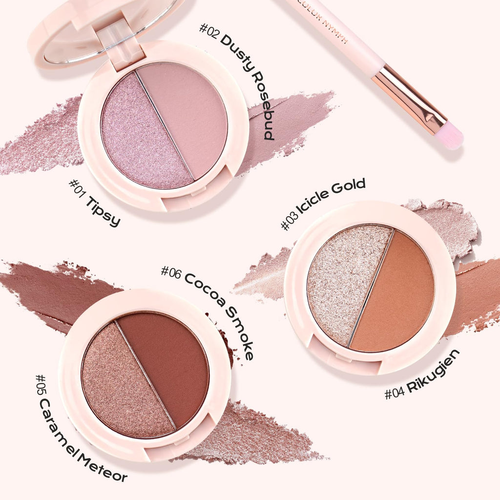 Color Nymph 6 Colors Eyeshadow Palette — 6-in-1 Travel-Size Shimmer & Matte Kit