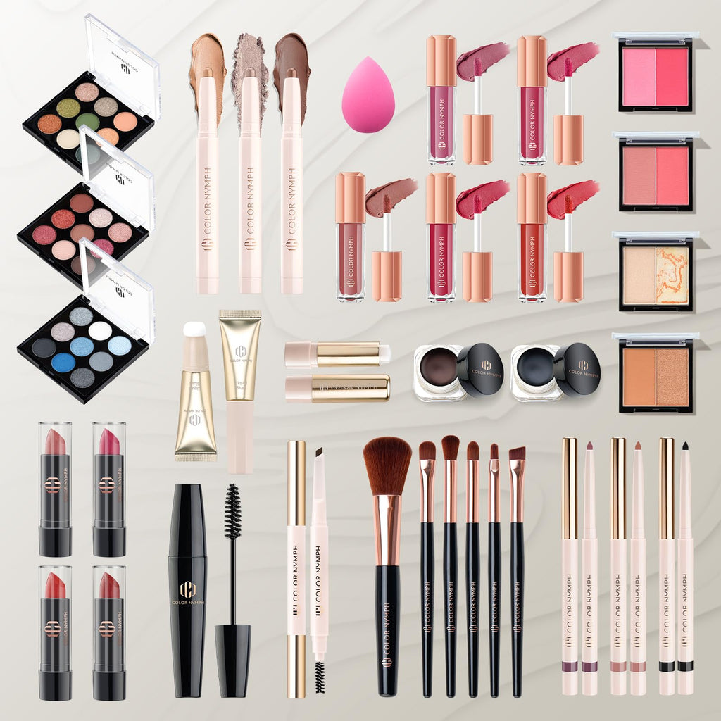Color Nymph Professional Makeup Set for Teens & Women – Train Case Included