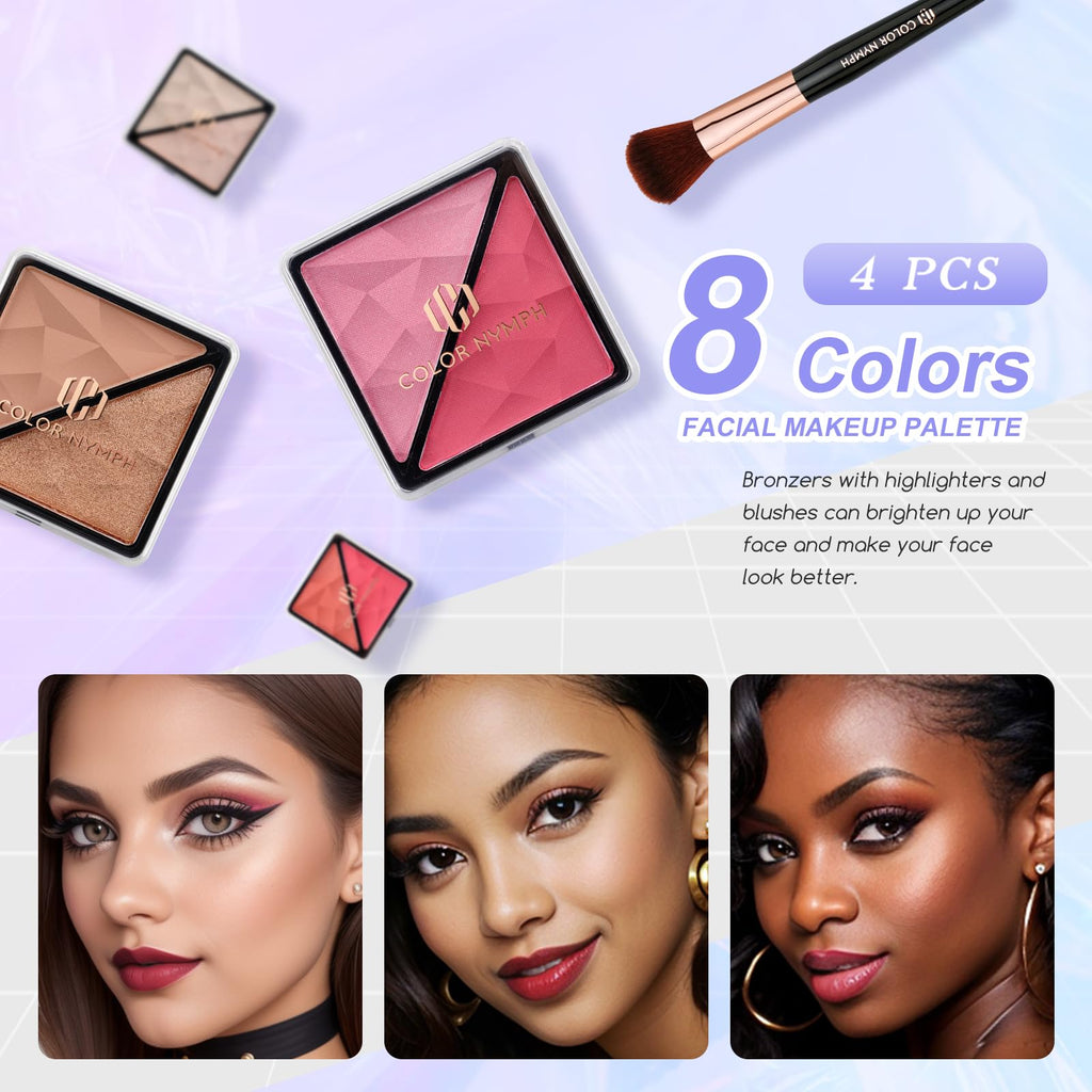 Color Nymph Makeup Kit for Women & Teens – 35 Color Eyeshadows, Lip Gloss, Brushes, Travel Case