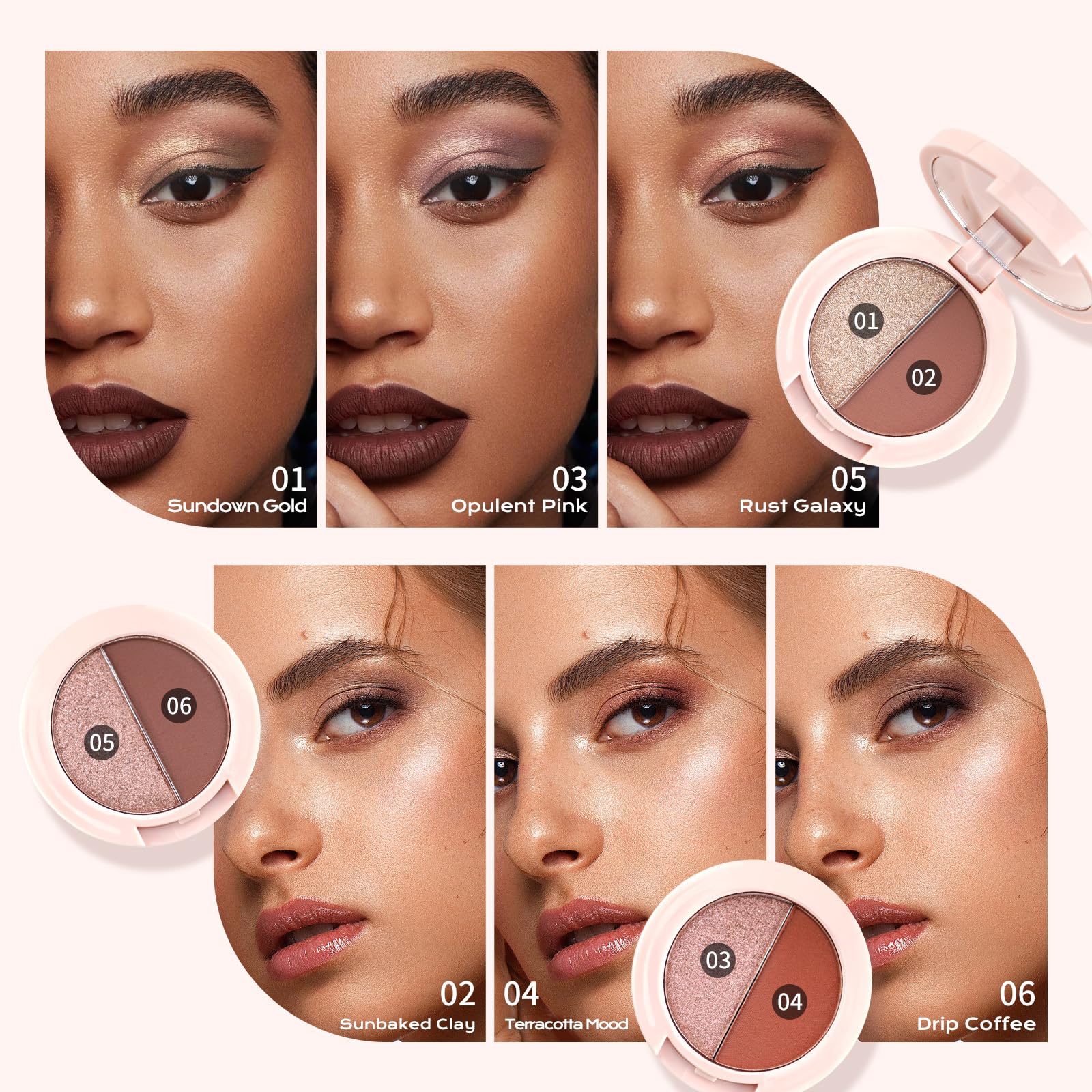 Color Nymph 6-Color Eyeshadow Palette — Travel-Size, Matte & Shimmer
