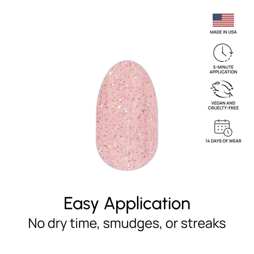 Color Street Blushing in Flushing Nail Strips – Pink Glitter Real Polish