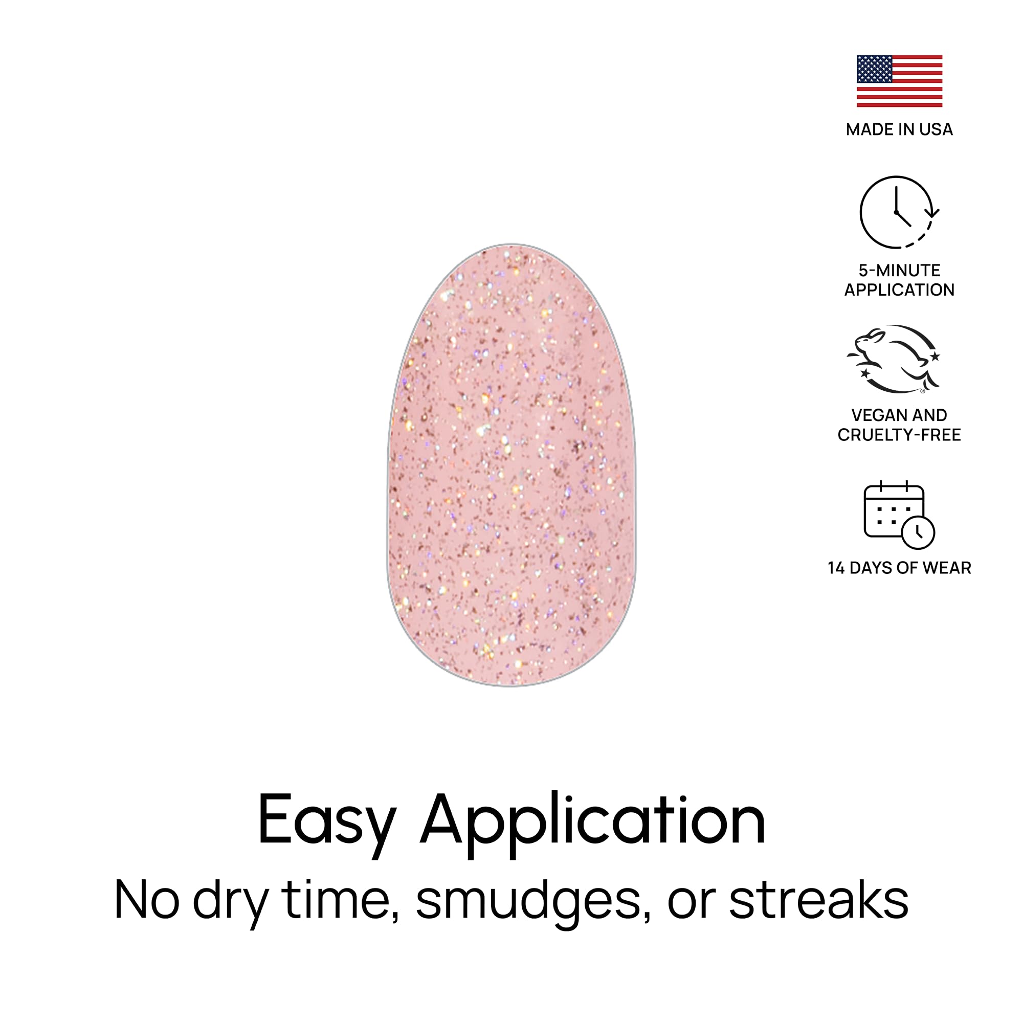 Color Street Blushing in Flushing Nail Strips – Pink Glitter Real Polish