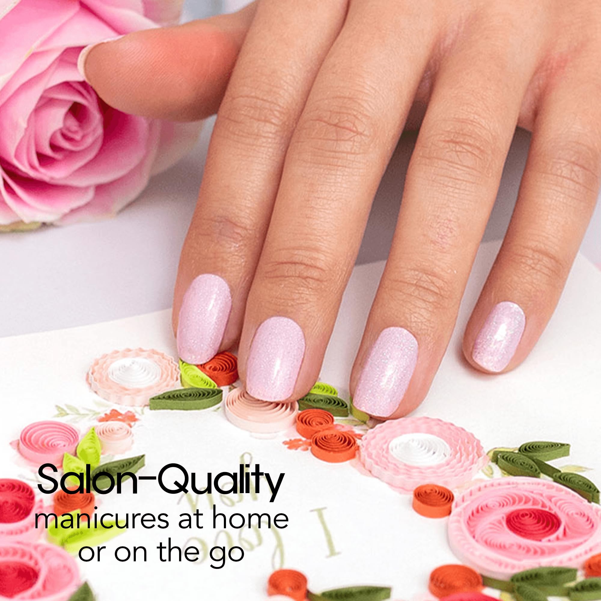 Color Street Blushing in Flushing Nail Strips – Pink Glitter Real Polish