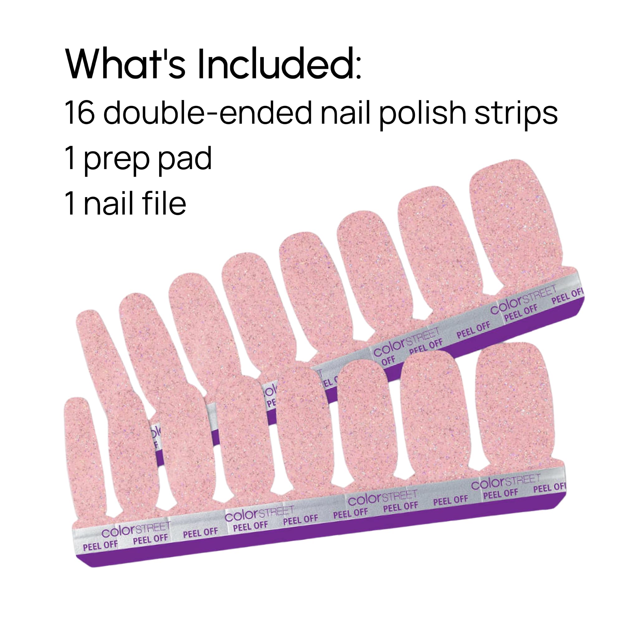 Color Street Blushing in Flushing Nail Strips – Pink Glitter Real Polish