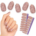 Color Street Tokyo Lights Nail Strips – Pink Gold Glitter & Fuchsia Finish