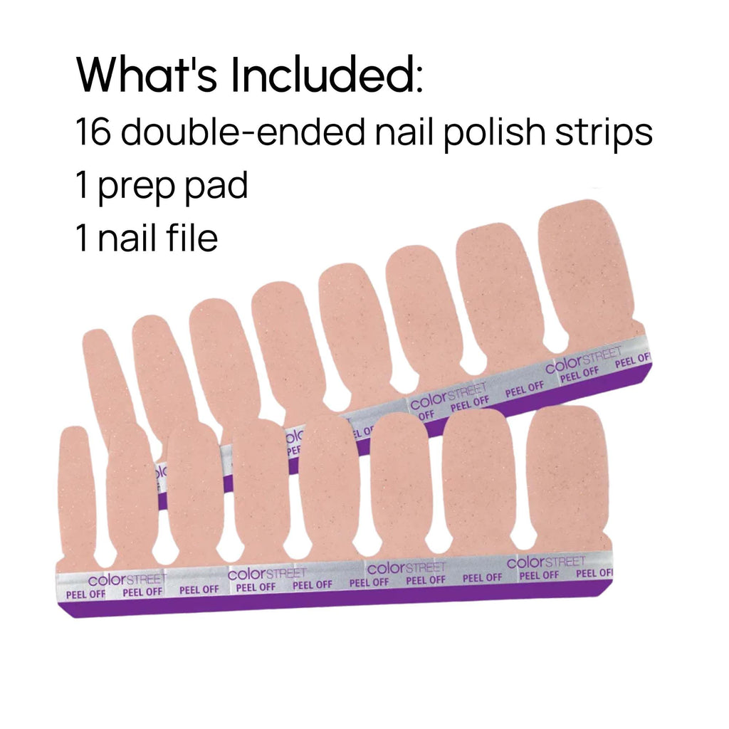 Color Street Vanilla Romance Glitter Nail Strips – No Dry Time, Salon-Quality at Home